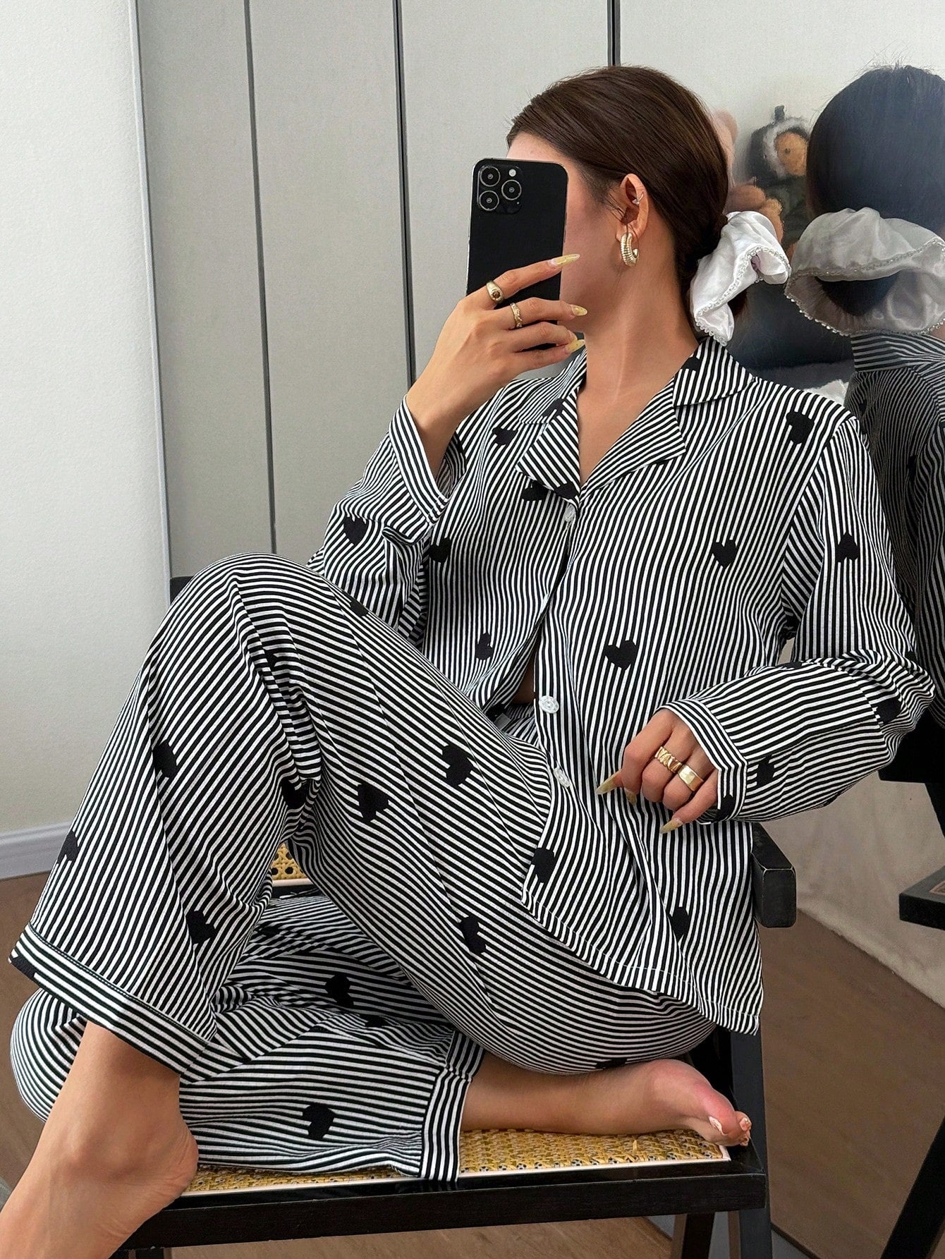 بيجامه زراير جراي قلوب