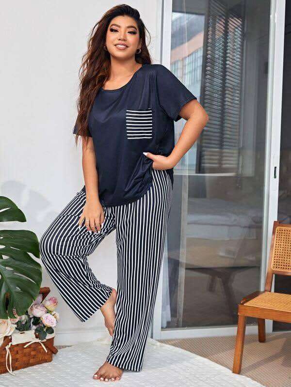 Blue striped pajamas